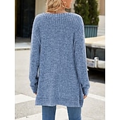 halpa Naisten Yksinkertaiset Paidat-Naisten Pusero Yhtenäinen väri Tyylikäs Vapaa-aika Pitkähihainen Tiukka pyöreä kaula-aukko Tavalliset topit Päivittäin Rypytetty Ruohonvihreä Musta Punastuvan vaaleanpunainen Viini Sininen Kevät