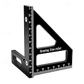 Χαμηλού Κόστους Εργαλεία Σωματικής Μέτρησης-3D Multi-Angle Measuring Ruler Χάρακας διάταξης τετραγωνικής ταχύτητας Κράμα αλουμινίου Φορητά Εργαλείο Κατασκευής Ξυλουργικής 11 cm 45/90 °