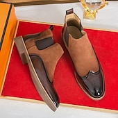 preiswerte Chelsea -Stiefel-Braune Chelsea-Boots aus Kunstleder für Herren – stilvoll und elegant, perfekt für Business Casual, formelle Anlässe und den Alltag.