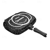 זול סט מטבח-1 יחידות ציפוי טפלון דו-צדדי נון-סטיק &amp;תבנית אפייה - כלי בישול יצוקים עם בישול בלחץ דו-צדדי לחביתות, כריכים, עוף, ברביקיו &amp;עיצוב אלומיניום עמיד יותר למטבחים ביתיים &amp;קמפינג בחוץ,