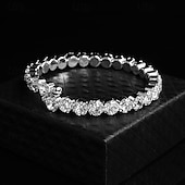 levne Dámský náhrdelník-elegantní sada stříbrných šperků s kamínky – třpytivý krystalový náhrdelník, náramek a náušnice pro ženy