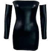 economico Vestito Semplice-Per donna Mini Abito Abito da Cocktail Tubino Moda Moderno Festa serale Feste Occasione speciale Vestibilità regolare Semplice Mezza Manica Senza Spalline Nero Primavera Autunno Inverno