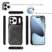 Недорогие Чехлы для iPhone-телефон Кейс для Назначение iPhone 17 Pro Max 17 Air Кошелек для карт Откидная крышка Магнитный Откидная подножка Разъем для карты Ретро ТПУ Кожа PU