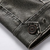 economico Giacca in ecopelle-Per uomo Giacca in Ecopelle Giacca Cargo Giacca Casual Giacca da Moto Vacanza Quotidiano Caldo Tasca Inverno Semplice Moda Classico Collo alla coreana Regolare Nero Marrone Cachi Giacca