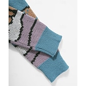 billige genser for menn-Herre Pullover genser Strikket genser Riflet Strikke Vanlige topper Strikket Dinosaur Crew-hals Mote Grunnleggende Feriereise Dagligdagstøy Klær Høst Vinter Lyseblå S M L