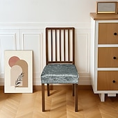 tanie Pokrowiec na krzesło do jadalni-Pokrowce na siedzenia do jadalni, rozciągliwy aksamit, złota tkanina w diamenty, podwójnie elastyczny pokrowiec na stołek z klamrą i językiem, antypoślizgowy pokrowiec na krzesło, dekoracja do hotelu