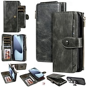 Недорогие Чехлы для iPhone-телефон Кейс для Назначение iPhone 17 Pro Max 17 Air Кошелек для карт Откидная крышка Магнитный Откидная подножка Разъем для карты Ретро ТПУ Кожа PU