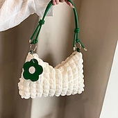 Χαμηλού Κόστους Αποθήκευση &amp; Οργάνωση-τσάντα ώμου με χιαστί φερμουάρ – πλισέ τσάντα μασχάλης με φυσαλίδες, μονόχρωμη καθημερινή τσάντα για καθημερινή χρήση και εξόδους