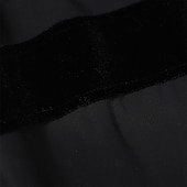 economico Sala da Ballo Standard-abito da ballo da sala con maniche trasparenti per donna - abito a trapezio con maniche lunghe e dettagli in velluto per competizioni, eventi di ballo latino e danza - nero