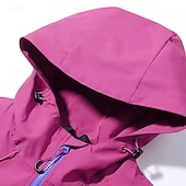 cheap Running Jackets-Men's Solid Colored Hooded Jacket Full Zip Jacket Fall / Winter with Pockets Long Sleeve Athleisure Waterproof Windproof Hiking Running Outdoor Black Yellow Pink Sportswear Activewear