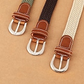 Недорогие Ремень-Жен. Пояс Полиэстер Черный Белый Красный Верблюжий Бежевый Пояс на талию Для улицы выходные Чистый цвет