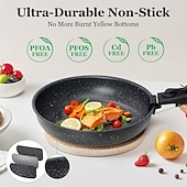 Недорогие Кухонный набор-Набор из 12 кастрюль для тушения и вока, безопасный набор для посудомоечной машины со съемной ручкой, нержавеющая сталь, набор посуды для индукционной плиты