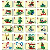 Χαμηλού Κόστους Ημερολόγιο έλευσης-Ημερολόγιο έλευσης χριστουγεννιάτικων δέντρων με δομικά στοιχεία με φως LED, ημερολόγιο αντίστροφης μέτρησης για χριστουγεννιάτικο κουτί δώρων, δομικό στοιχείο 24 ημερών για παιδιά ενηλίκων