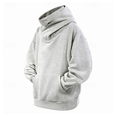 abordables sudaderas basicas hombre-Hombre Sudadera Negro Blanco Gris Oscuro Con Capucha Plano Bolsillo Deporte Diario Festivos Poliéster Ropa de calle Básico Casual Primavera Otoño Ropa Sudaderas con capucha Sudaderas