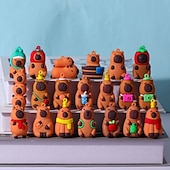 お買い得  アドベントカレンダー-カピバラのアドベントカレンダー、24日間のカピバラのオーナメント、クリスマスカウントダウンギフト、靴下に入れるかわいいカピバラのフィギュア、アドベントカレンダー、漫画のカピバラ人形