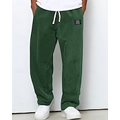 olcso Egyenes láb-Férfi Melegítőnadrágok Nadrág Kordbársony Nadrág Zsinór Zseb Rugalmas derék Sima Mokaszinok Szabadtéri sport Napi Divat Alkalmi Medence Sötétbarna Mikroelasztikus