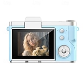 お買い得  アクションカメラ-1080P HDポータブルCCDカメラ 4Kレンズ フリップスクリーン USB充電式リチウムポリマーバッテリー 初心者向け旅行Vlogging 完璧なバレンタインデーギフト 初心者カメラ