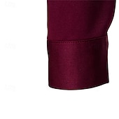 preiswerte Businesshemden für Herren-Herren Hemd Kleidhemd Knopfhemd Einfach Hochzeit Party Schwarz Weiß Wein Marineblau Langarm Revers Frühling Herbst Bekleidung Patchwork