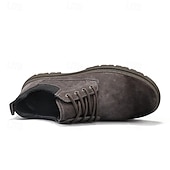 economico Scarpe Casual con Lacci-scarpe da ginnastica casual da uomo in similpelle color cuoio – design alla moda con lacci e suola in gomma resistente, perfette per l'abbigliamento casual e le uscite quotidiane