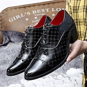 abordables Zapatos Oxford-Zapatos de vestir para hombre de piel sintética roja con detalle de tachuelas: elegantes zapatos de fiesta de Navidad para hombre.