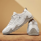 billige Ankelstøvler-Hvite, lette herresneakers med polstret såle og pustende design, komfortable, avslappede tursko for løping, trening og reiser
