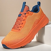 economico Sneakers Casual-scarpe da ginnastica arancioni da uomo con tomaia in mesh: calzature traspiranti e comode per sport all'aria aperta e abbigliamento casual