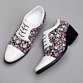 abordables Chaussures Déclaration-Chaussures à talons hauts noires à motif floral pour homme – Design élégant et tendance, parfaites pour les événements formels, les tenues tendance et les sorties en soirée
