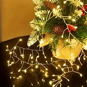 Недорогие Огни отпуска-Рождественский дистанционное управление гирлянда светильники 3м 100LEDs 6м 200LEDs огни фейерверка 8 режимов освещения Новый год свадьба праздник сад рождественская елка украшение дома наружное