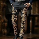Χαμηλού Κόστους ανδρικό παντελόνι με 3d printed-Ανδρικά Φλοράλ Etnic Μπαρόκ Παντελόνια Παντελόνι επίσημο Παντελόνι κοστούμι Μεσαία Μέση Vintage ρετρό ΕΞΩΤΕΡΙΚΟΥ ΧΩΡΟΥ Καθημερινή Ένδυση Causal Παντελόνι στενής εφαρμογής με τσέπες Άνοιξη Φθινόπωρο