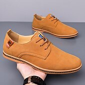 abordables Occasionnel-Homme Basket Chaussures de confort Marche Occasionnel Quotidien Soirée &amp; Fête Daim Chaud À lacets Brun foncé Noir Jaune Été Printemps
