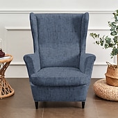 voordelige Hoes voor wingback-stoel-stretch hoes voor een fauteuil, polyester hoes met bloemen-/streep-/geometrische print voor een fauteuil, afneembare decoratieve meubelbeschermer