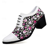 abordables Chaussures Déclaration-Chaussures à talons hauts noires à motif floral pour homme – Design élégant et tendance, parfaites pour les événements formels, les tenues tendance et les sorties en soirée