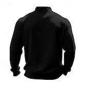 abordables Sweat-shirts basiques-Homme Sweat-shirt Sweat-shirt quart de fermeture éclair Gris Clair Demi-zip Uni Jacquard Quotidien Sport &amp; Loisir Fête Polyester Streetwear Basique Occasionnel Printemps Automne Vêtement Tenue Pulls
