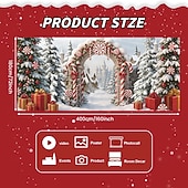 abordables Housses de porte de garage de Noël-Couverture de porte de garage de Noël, arche d&#039;arbre de Noël, neige et boîtes-cadeaux, grande toile de fond suspendue, bannière murale de vacances extérieure, décoration de fête à domicile, décor