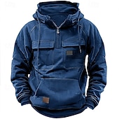 billiga 3d hoodies för män-Herr Huvtröja Huvtröja med dragkedja i Quarter Svart Rodnande Rosa Vin Blå Grön Huva Landsflagga Snörning Ficka Sport &amp; Utomhus Dagligen Helgdag Streetwear Grundläggande Ledigt Vår Höst Kläder Pull