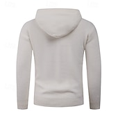 preiswerte Herrenpullover-Herren Pullover Strickpullover Gerippt Stricken Normale Oberteile Knöpfe Gestrickt Einfach Mit Kapuze Mode Basic Urlaub Alltagskleidung Bekleidung Herbst Winter Schwarz Hellgrau S M L