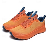 economico Sneakers Casual-scarpe da ginnastica arancioni da uomo con tomaia in mesh: calzature traspiranti e comode per sport all'aria aperta e abbigliamento casual