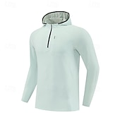 billiga Löpar-T-shirts och linnen-Herr Solid färg T-shirt för jogging Gymtröja Sport topp Höst vinter Huva Långärmad Fritids- Mjuk Andningsfunktion Gym Camping Löpning Träna Yoga Svart Vit Röd Sportkläder Sportkläder