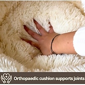 halpa Peitteet-kissan pehmoinen sänky rauhoittava donitsi koiranpeti ja kissanpeti, ahdistusta lievittävä pestävä pyöreä sänky, pörröinen koiran halisänky, viihtyisä koiran ja kissan pehmustettu sänky pienelle pennulle