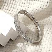 ieftine Brățări-Zirconia cubică Stil Vintage Clasic Forma alfabetului Modă Personalizat Simplu La modă Crom Bijuterii brățară Argintiu / Auriu Pentru Nuntă Petrecere Logodnă Bal