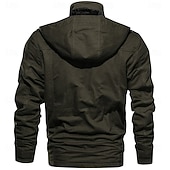 baratos jaquetas e casacos gráficos masculinos-Homens Casaco de lã Jaqueta Carga Jaqueta Corta-Vento Térmico / Quente Casual Militar Ao ar livre Acampar e Caminhar Bordado Capuz removível Jaquetas de algodão Inverno Colarinho Chinês Manga Longa