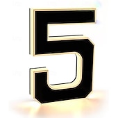 olcso Dekoratív fények-megvilágított házszámok kültérre, vízálló megvilágított címtábla, 12 V-os modern LED-es háttérvilágítású házszám otthonra, garázsba, üzletbe