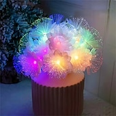 abordables Guirlandes lumineuses led-Guirlandes lumineuses à fibres optiques avec lumières étoilées 3m 20LEDs Décoration de mariage Fête Lumières féeriques pour Chambre Balcon Jardin Décoration d'Arbre