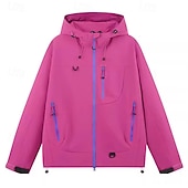 cheap Running Jackets-Men's Solid Colored Hooded Jacket Full Zip Jacket Fall / Winter with Pockets Long Sleeve Athleisure Waterproof Windproof Hiking Running Outdoor Black Yellow Pink Sportswear Activewear