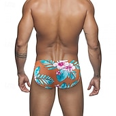  Férfi Úszótanga Fehérnemű Boxer fazonú fürdőnadrágok Virágos Rugalmas Légáteresztő Alsók Szörfözés Bikini Búvárkodás Nyár