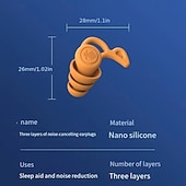 olcso Személyes ápolás és egészség-Újrahasználható szilikon füldugók Zajcsökkentő alváshoz füldugók Kényelmes, puha hallásvédelem horkoláshoz, úszáshoz és csendes éjszakai pihenéshez