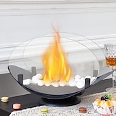 baratos Equipamento de Camping-lareira de mesa portátil, lareira a bioetanol sem fumaça, queima limpa, fogueira, lareira sem ventilação, vidro, para salas &amp;cadeiras, decoração elegante