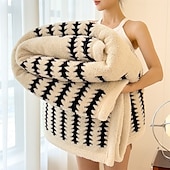 economico Coperte e plaid-Coperta multifunzionale calda in flanella, doppio strato spesso, coperta in pile sherpa cationico in taffetà per divano letto invernale, coperta accogliente per ufficio