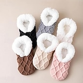 voordelige Lakens &amp; Kussensloop-dikke pantoffels voor dames, vloersokken, antislip en warme voetsokken, dikke warme damesschoenen en sokken voor thuis