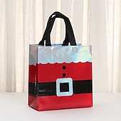 Недорогие Подарочные коробки и упаковочная бумага-12 многофункциональных нетканых рождественских пакетов для упаковки подарков и покупок - пакеты для сладостей с ручками, товары для рождественских вечеринок (2 вида)